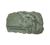 LOLIPPYY Resin Pet Memorial Statue Dog Grave Marker Garden Sculpture with Loving Touch Design for Sympathy and Tribute to Beloved Pets