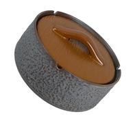 LOLIPPYY Retro Ceramic Ashtray with Lid Handmade Artistic Windproof Portable Ashtray for Office Home Desktop Smoking Use Easy-clean Vintage Design