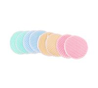 LOLIPPYY Reusable Bamboo Fiber Makeup Remover Pads 8pcs Dual-layer Crystal Soft Face Wash Pads with Stripes Suitable for Skin Types Daily Skincare Cleansing