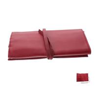 LOLIPPYY Rolling Makeup Brush Bag Portable Folding Case Pu Material Travel Toiletry Bag for Cosmetics Brush Storage