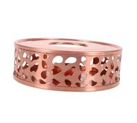 LOLIPPYY Rose Gold Stainless Steel Tea Warmer Base Hollow Design Rapid Heating Metal Teapot Heating Stand Home Use Portable Elegant Tea Light Heater