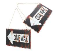 LOLIPPYY Rustic Wood Wall Plaque 2Pcs One Way Hanging Signs Decorative Farmhouse Door Plaques for Home and Office Wall Art Decor