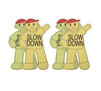 LOLIPPYY Safety Slow down Warning Signs for Streets and Parks, Mini Traffic Signs with Reflective Tape, 4pcs Set for Residential Playgrounds and Lawns