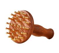 LOLIPPYY Sandalwood and Brass Meridian Massage Comb Wooden Handle Body Massager for Back Abdomen Thighs Arms Ergonomic Design Muscle Relief Tool for Full Body Relaxation and Stimulation