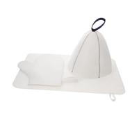 LOLIPPYY Sauna Hat and Glove Set Felt Bathing Hat Mat for Women Blue Striped Sauna Accessories Breathable Shower Cap for Spa and Home Use