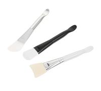 LOLIPPYY Silicone Facial Mask Brush Set 3 Pcs with Stirring Spoons for Facial Cream Application, Soft Flexible Mud Mask Tools for Skincare and Beauty Care, Random Black and White Colors
