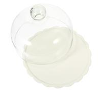 LOLIPPYY Small Cake Dome Glass Food Protective Cover with Base Dessert Display Hood for Cakes Cupcakes and Snacks Smooth Edges and Clean Design for Food Freshness