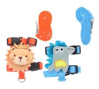 LOLIPPYY Small Pet Leash Kit with Wear-resistant Cartoon Bunny Harness, Anti-escaping Rabbit Traction Leash Set for Dwarf Rabbits, Portable Harness for Small Pets, 2pcs (lion S + Dinosaur