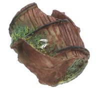 LOLIPPYY Small Spider and Scorpion Hideout Cave for Terrariums Transparent Plastic Reptile Habitat with Secure Hideaway Clean Enclosure for Bearded Dragon Hammock and Axolotl Tank