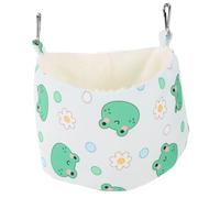 LOLIPPYY Soft Cotton Hanging Hamster Hammock Bed Warm for Small Pets Chinchilla Ferret Cozy Cage Accessory Space-saving Design Green Frog