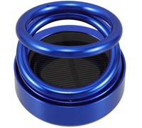 LOLIPPYY Solar Powered Rotating Double Ring Car Air Freshener Ornament with Suspended Design, Blue Scented Car Diffuser for Automotive Interior Fragrance and Dashboard Decoration