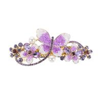 LOLIPPYY Sparkling Rhinestone Hair Clip with Reliable Spring Mechanism Elegant Butterfly Flower Design for Women Ponytail Styling Dazzling Jewelry Accessory for Weddings Parties and Formal