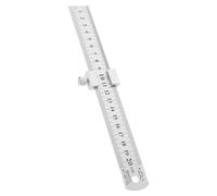 LOLIPPYY Stainless Steel Ruler with Positioning Block Thick Metal Measuring Tool for Carpenters Architects Engineers Double Scale Engraved Precision