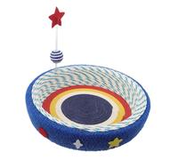 LOLIPPYY Star Pattern Sisal Cat Scratcher Bed Round Lounge Bowl for Small Indoor Kittens Up to Scratch Board and Cozy Pad for Active Play and Relaxation in Compact Spaces