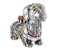 LOLIPPYY Steampunk Sausage Dog Figurine Resin Craft Unique Desktop Ornament Home Office Decoration Flat Bottom Adornment for Dachshund Lovers