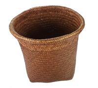 LOLIPPYY Straw Woven Wastebasket with Smooth Edges Handwoven Trash Can for Home Office Multi Functional Storage Bin Decorative Rubbish Container for Bedroom Bathroom