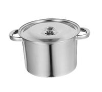LOLIPPYY Thick Stainless Steel Stock Pot with Lid Double Handle Deep Cooking Pot for Boiling Stewing Soups Versatile Kitchen Tool High Grade for Home and Restaurant Use