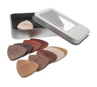 LOLIPPYY Thick Wood Guitar Picks with Carrying Case Acoustic and Electric Folk Guitar Plectrums Professional Craftsmanship for Clearer Louder Sound Kit
