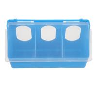 LOLIPPYY Three-compartment Parrot Cage Feeder Box with Hanging and Lid Multi-functional Bird Feeding Dispenser for Pigeons and Small Birds Easy to Install Food Container in Blue