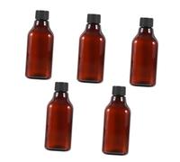 LOLIPPYY Travel Bottle Set 5pcs 200ml Plastic Refillable Toiletries Containers with Pp Screw Caps and Inner Stoppers for Travel Shampoo, Conditioner, Lotion Storage