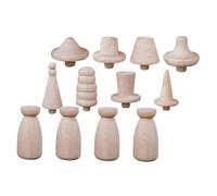 LOLIPPYY Unfinished Wooden Peg Dolls DIY Painting Craft for Teens Adults Natural Smooth Wood Material Doll Bodies with Removable Hats Creative Handcraft Activity and Home Decoration