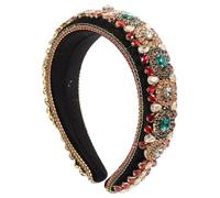 LOLIPPYY Unique Baroque Hairband with Rhinestone Decoration Wide Brimmed Colorful Headwear for Women Creative Headdress for Festival Parties and Everyday Chic Style