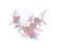 LOLIPPYY Unique Handmade Blue Embroidered Lace Patch with Beads and Sequins Floral Dress Accessory for Wedding Gowns Qipao Formal Wear Embellishment DIY Clothing Decoration