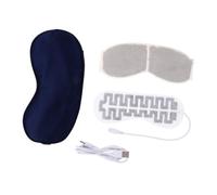 LOLIPPYY USB Heated Eye Mask for Sleep and Headache Relief, Thermostatic Electric Heating Eye Pad with Lavender Scent, Polyester Material, Blue Colour Suitable for Beauty Salon and Spa Use