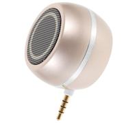 LOLIPPYY USB Rechargeable Mini Desktop Speaker with Aux Input Portable External Soundbar with Built Battery and Electroplated Frame Compact Vertical Design Speaker for Laptop and Smartphone