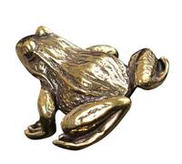 LOLIPPYY Vintage Brass Frog Figurine Miniature Tea Pet Decoration Retro Desktop Ornament for Home Office Tearoom Gift for Frog Lovers Outdoor Decor Accent
