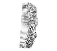 LOLIPPYY Vintage Engraved Dragon Phoenix Metal Comb Small Scalp Cleaning Comb with Wide Teeth for Women Grooming and Travel