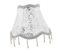 LOLIPPYY Vintage European Fabric Lampshade with Tassel and Beads Soft Light Shade for Bedroom DIY Table Floor Lamp Cover with Cozy Warm Glow and Elegant Floral Design