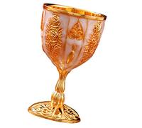 LOLIPPYY Vintage European Zinc Alloy Wine Goblet with Delicate Rose Pattern Multi Function Chalice for Home Party Bar Restaurant Use Retro Liqueur Cup