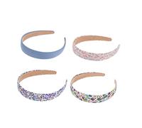 LOLIPPYY Vintage Floral Wide Headbands 4pcs (sizes 12-15cm) Fabric Hair Accessories for Women and Girls, French Style Headbands for Daily Wear, Spa, Yoga, Makeup