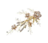 LOLIPPYY Vintage Golden Pearl Flower Hairpin Bobby Clip for Women Elegant Bridal Hair Accessory with Matte Crystal Edge Suitable for Weddings and Special Occasions