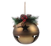 LOLIPPYY Vintage Large Iron Christmas Bell Hanging Decor Rustic Xmas Pine Cone and Berry Pendant for Festive Scene Adornment Crafting Ornament to Enhance Holiday Atmosphere and Party