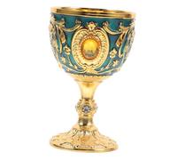 LOLIPPYY Vintage Metal Chalice Goblet Retro Medieval Wine Cup Holy Water Holder Sturdy Decorative Shot Glass for Cocktail and Ceremony Use