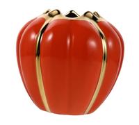 LOLIPPYY Vintage Pumpkin Ceramic Utensil Holder Fall Kitchen Decor Flatware Organizer for Thanksgiving Table Centerpiece Holiday Party Storage Jar with Sophisticated Embossed Design