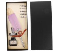 LOLIPPYY Vintage Style Quill Pen with Inkwell and Replacement Nibs Antique Calligraphy Dip Pen Kit for Beginners and Advanced Users Comfortable Writing Enthusiasts