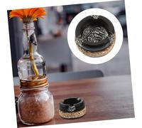 LOLIPPYY Vintage Wooden Ashtray Container Black Compact Desktop Ash Holder for Home Office Bar Decorative Practical Smoke Ashes Collector