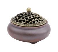 LOLIPPYY Vintage Yellow Incense Censer with Three-legged Design Antique Style Aroma Therapy Burner for Yoga Meditation and Home Office Decoration Fireproof Holder for Relaxation and Giving
