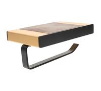 LOLIPPYY Wall Mounted Toilet Paper Holder with Wooden Storage Shelf Multipurpose Bathroom Tissue Rack for Paper and Items Smooth Rounded Edges Space-saving Bathroom Organizer