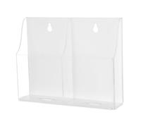 LOLIPPYY Wall Mounted Transparent Acrylic Storage Box for Bedside Phone Charging and Remote Controls Space Saving Organizer with Dual Compartments Easy Installation with Included Mounting