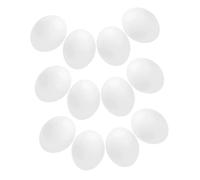 LOLIPPYY White Plastic Eggs 12pcs Lightweight Wearresistant Artificial Bird Eggs for Finches and Pigeons for Hatching Simulation and Cage Decoration