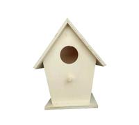 LOLIPPYY Wooden Birds Nest Box DIY Breeding Swallows Nest Outdoor Hanging Bird House with Roof Natural Wood Color Garden Decoration and Wildlife Shelter