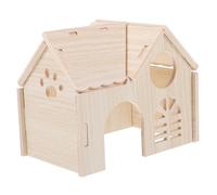 LOLIPPYY Wooden Hamster House Hideout for Small Pets Natural Material Cozy Shelter for Guinea Pig Hamster Chinchilla Indoor Habitat for Sleep Play and Exercise