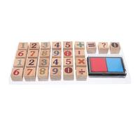 LOLIPPYY Wooden Number Stamper Set for Educational with Number Signs, Random Style Learning Stampers for Classroom Teaching and Creative Play