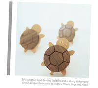 LOLIPPYY Wooden Turtle Shape Coat Hook No Punch Wall Mounted Clothes Hanger Hat Hook with Strong Load Bearing Capacity for Towels Bags Drawer Handle Nordic Style