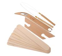 LOLIPPYY Wooden Weaving Shuttle Kit Beech Craft Tools for DIY Knitting and Embroidery Smooth Glide Threading Set with Warp Separator Card Handmade Craft Supplies for Creative Projects and