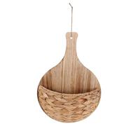 LOLIPPYY Woven Hanging Planter Basket Rustic Wall Mounted Decorative Storage for Boho Farmhouse Home Handwoven Straw Wall Hanging Flower Basket with Natural Aesthetic and Space Saving